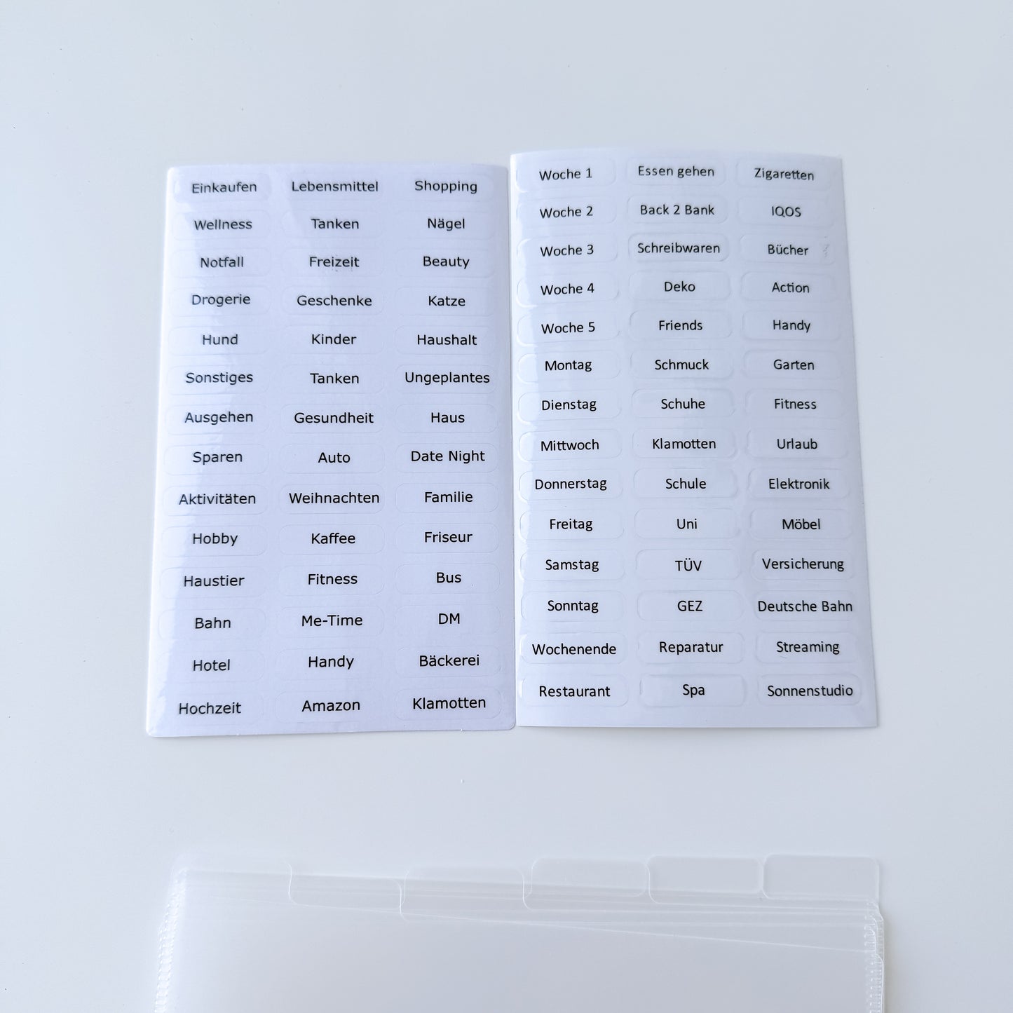 Tab Umschläge + Sticker